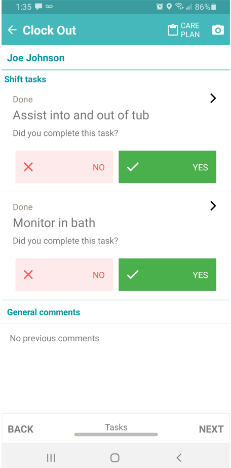 screenshot of WellSky Personal Care
